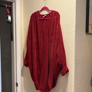Jewel Tone Burgundy Batwing Cardigan Like New!